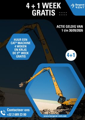 Huur een CAT® machine gedurende 4 weken en krijg de 5de week gratis!